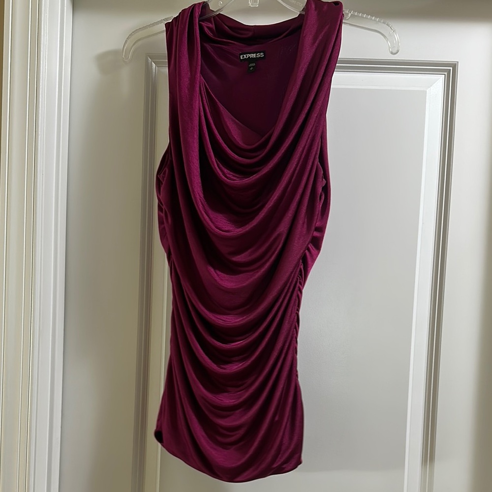 Express Purple Ruched Sleeveless Tank Top - Size S